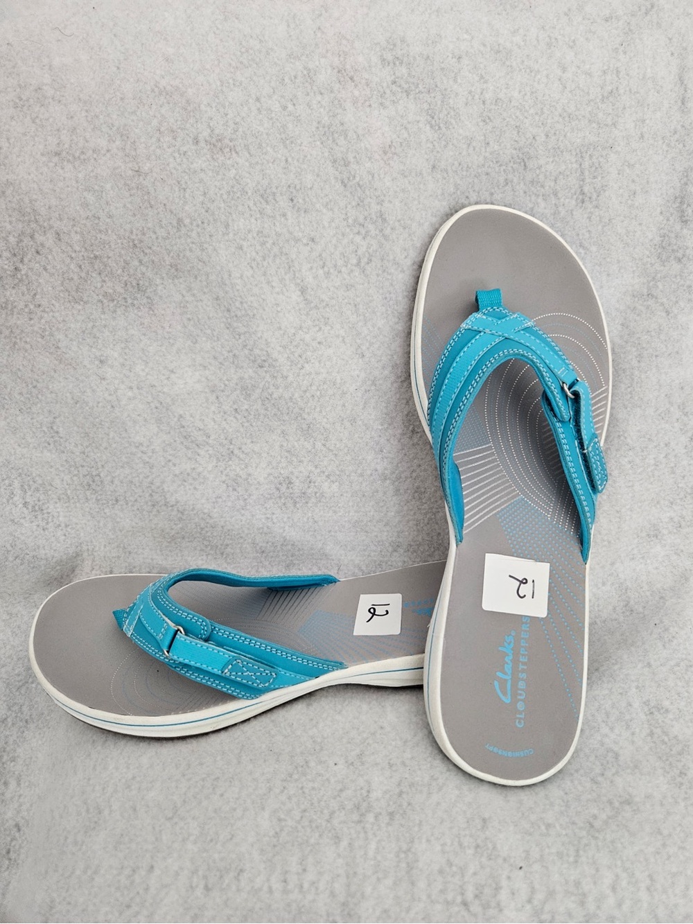 Clarks Women's Teal Strap Buckle Comfort Sandals size 12 - Picture 2 of 3